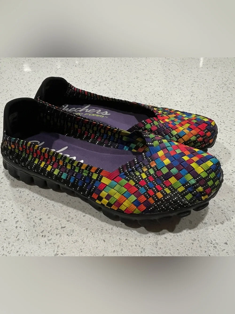 Skechers EZ Flex 2 Delphi Slip-on Multi Color Flat Comfort Shoes Women’s SZ 8.5